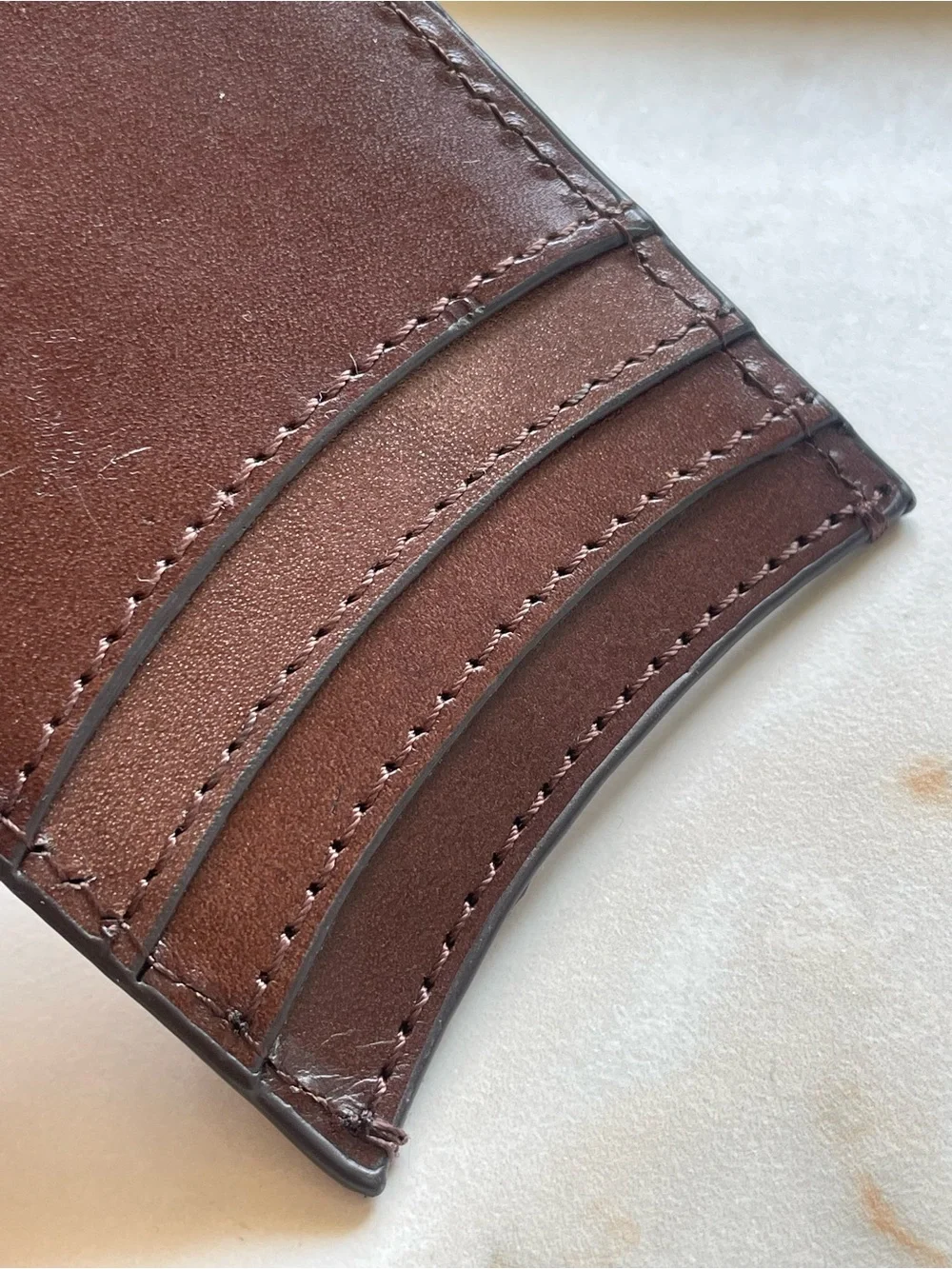 Nocona Men’s Red and Brown Floral Tooled Leather Magnetic Money Clip Wallet